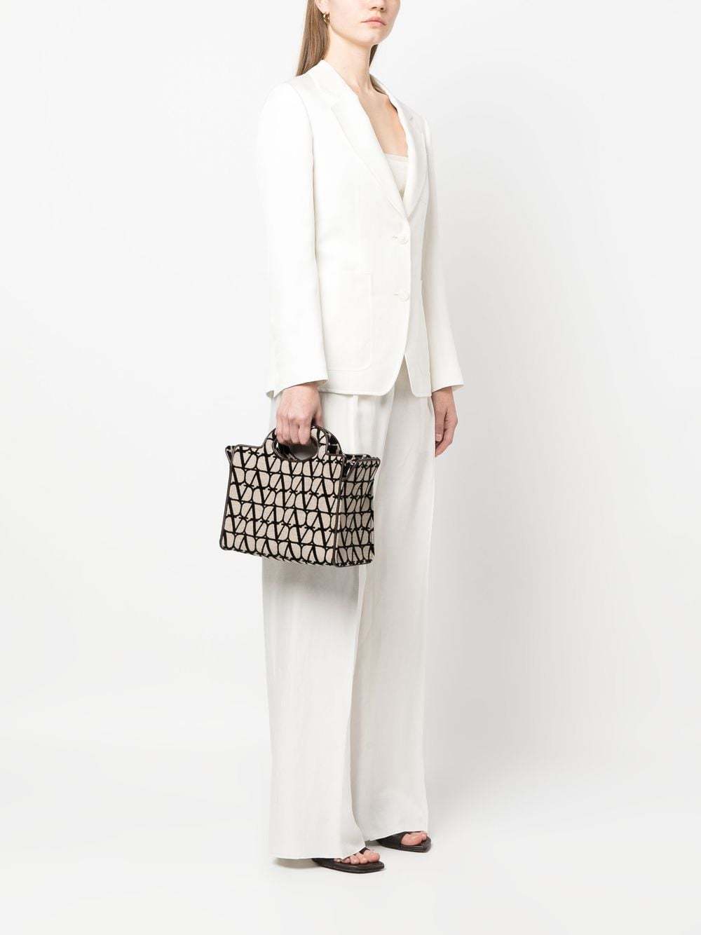 Valentino Le Troisième Toile Iconographe Leather Tote Bag In Black