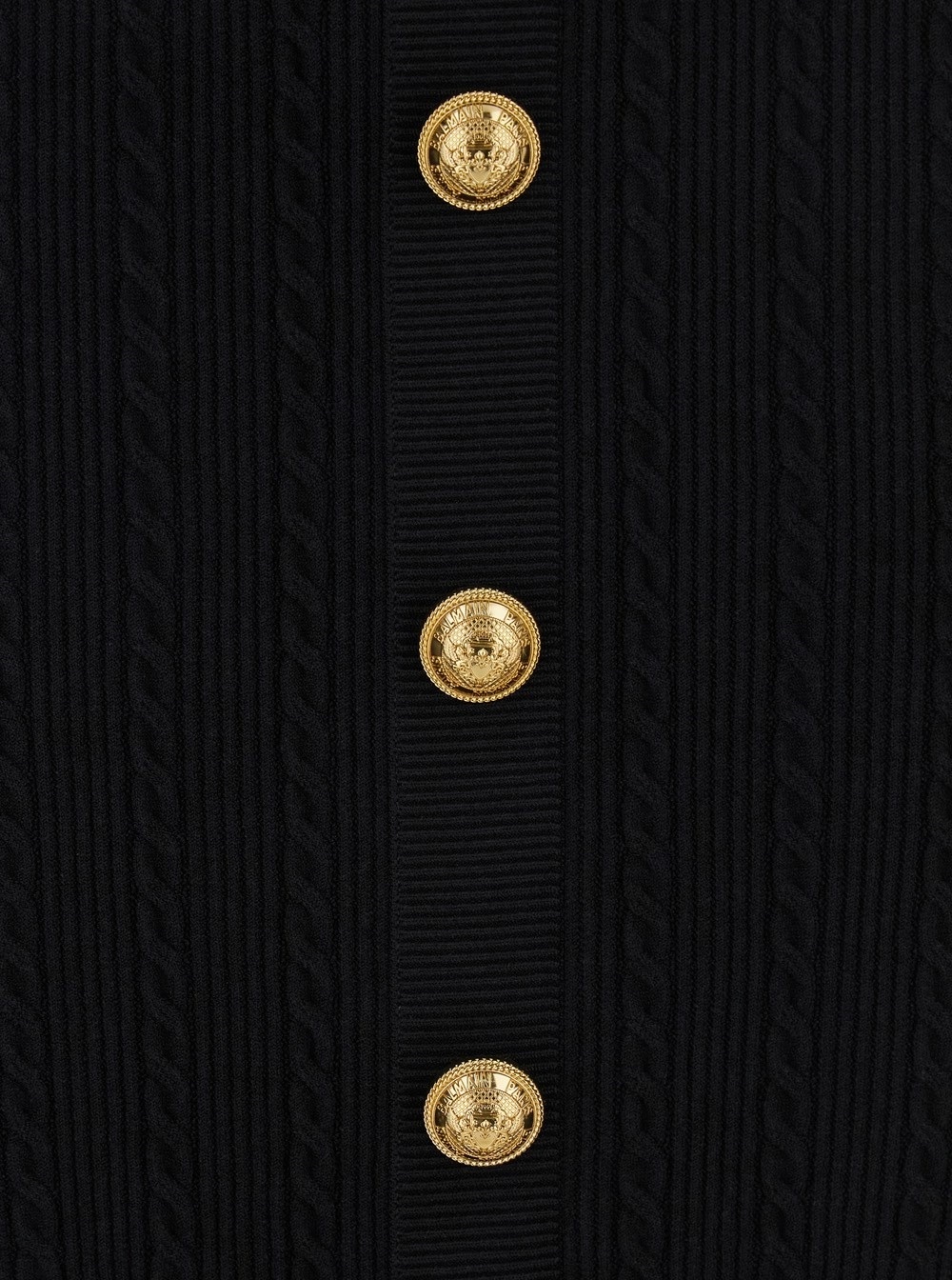 Balmain Black Skirt With Logo Buttons And Zip Closure