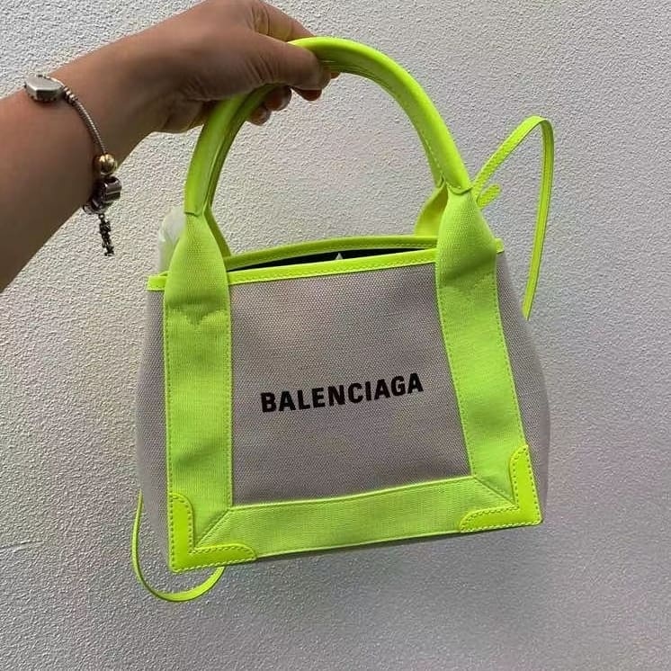 Balenciaga Logo Logo Handbag In Yellow