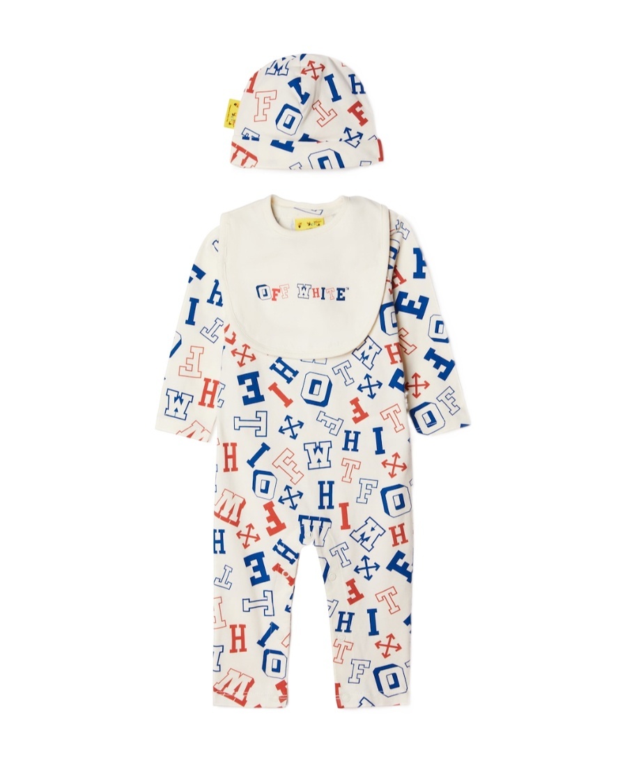 Off-white Graphic-print Romper Set In White