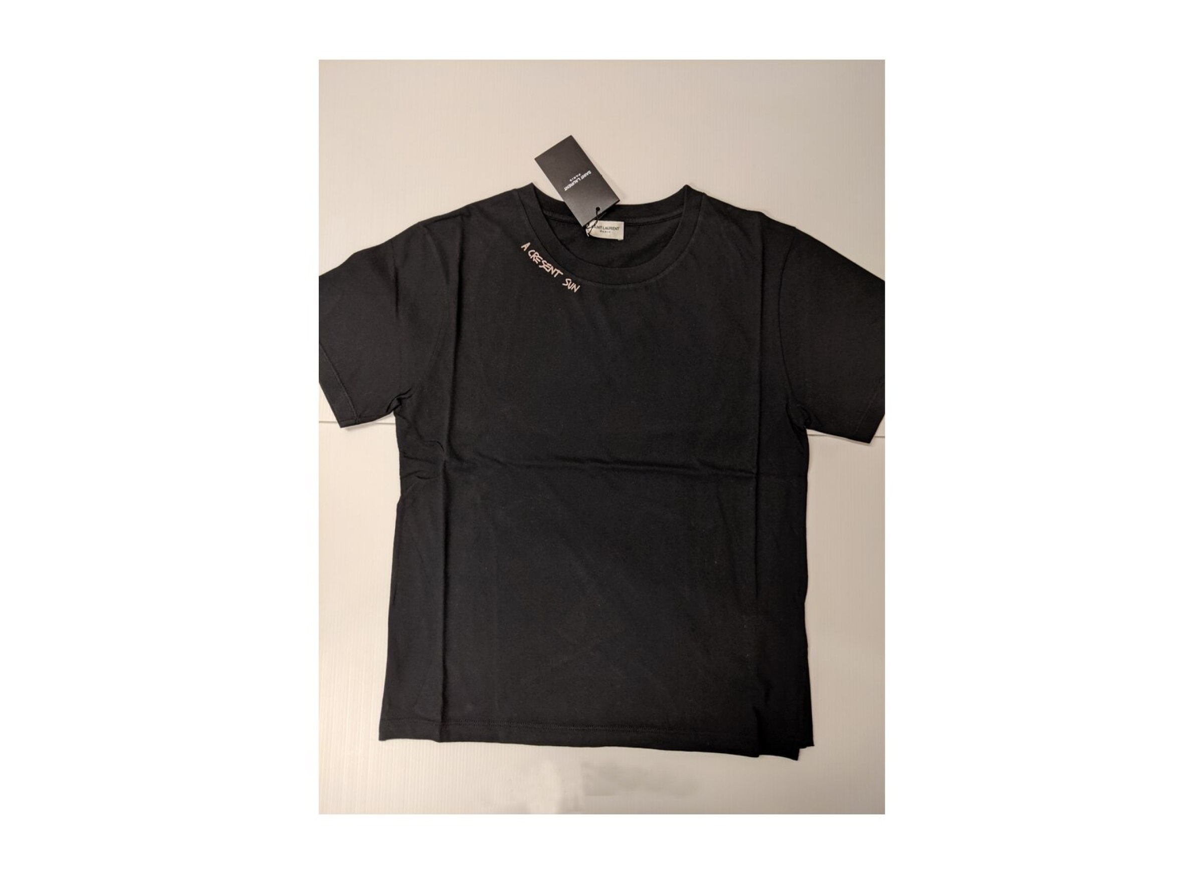 Saint Laurent Slogan Detail T-shirt In Black