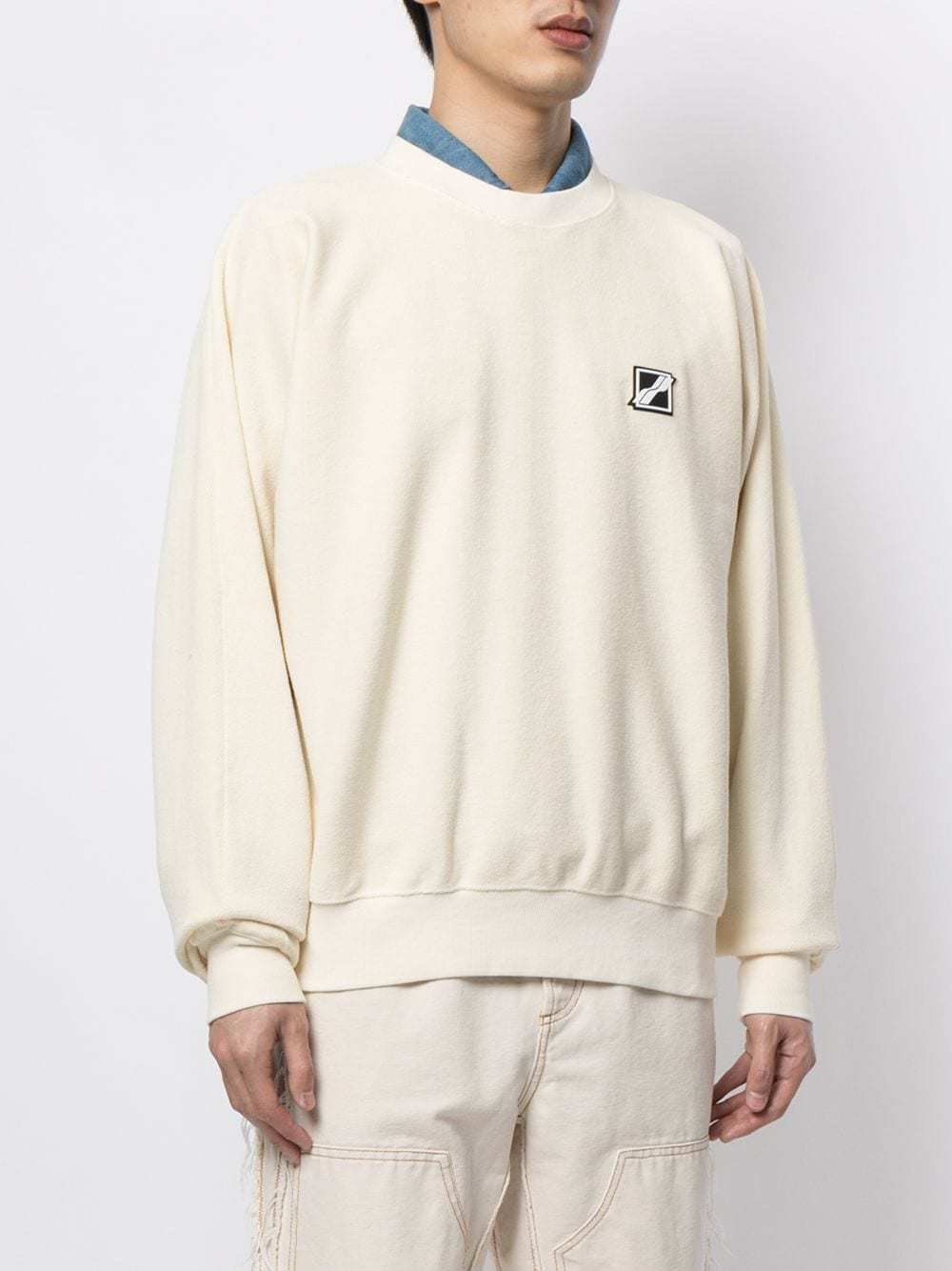 We11 Done Logo-patch Sweatshirt In White