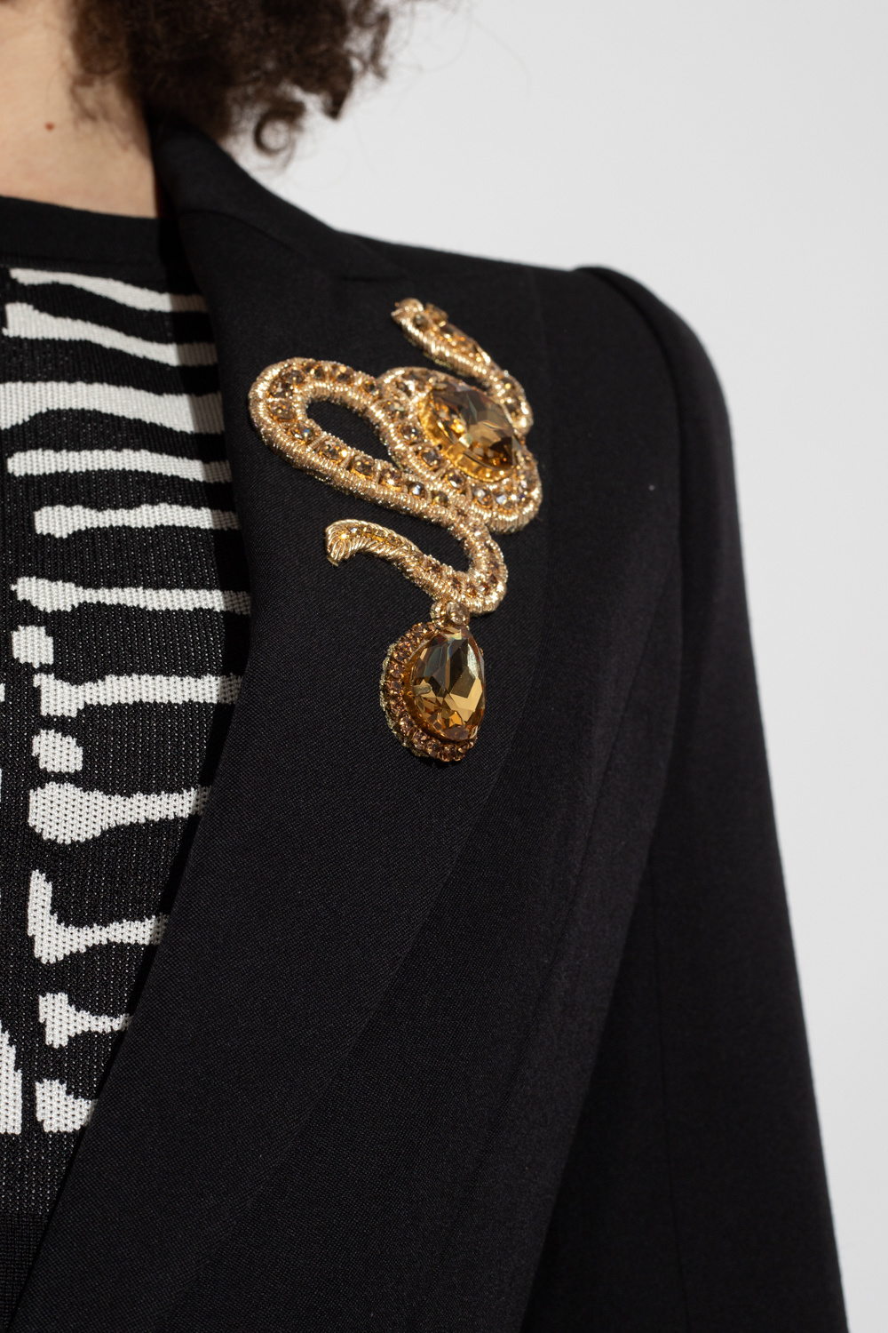 BALMAIN CRYSTAL-EMBELLISHED TAILORED BLAZER