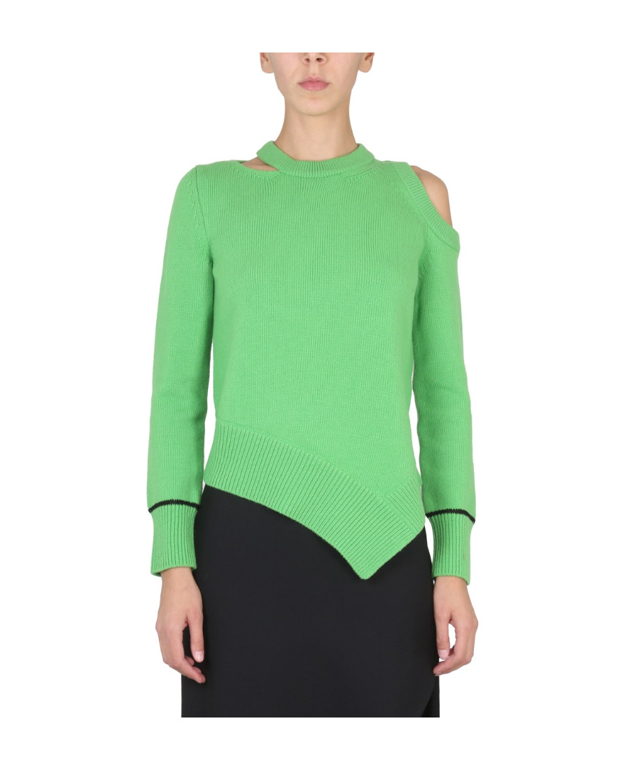 Alexander Mcqueen Women's Sweater With Bare Shoulders In Green