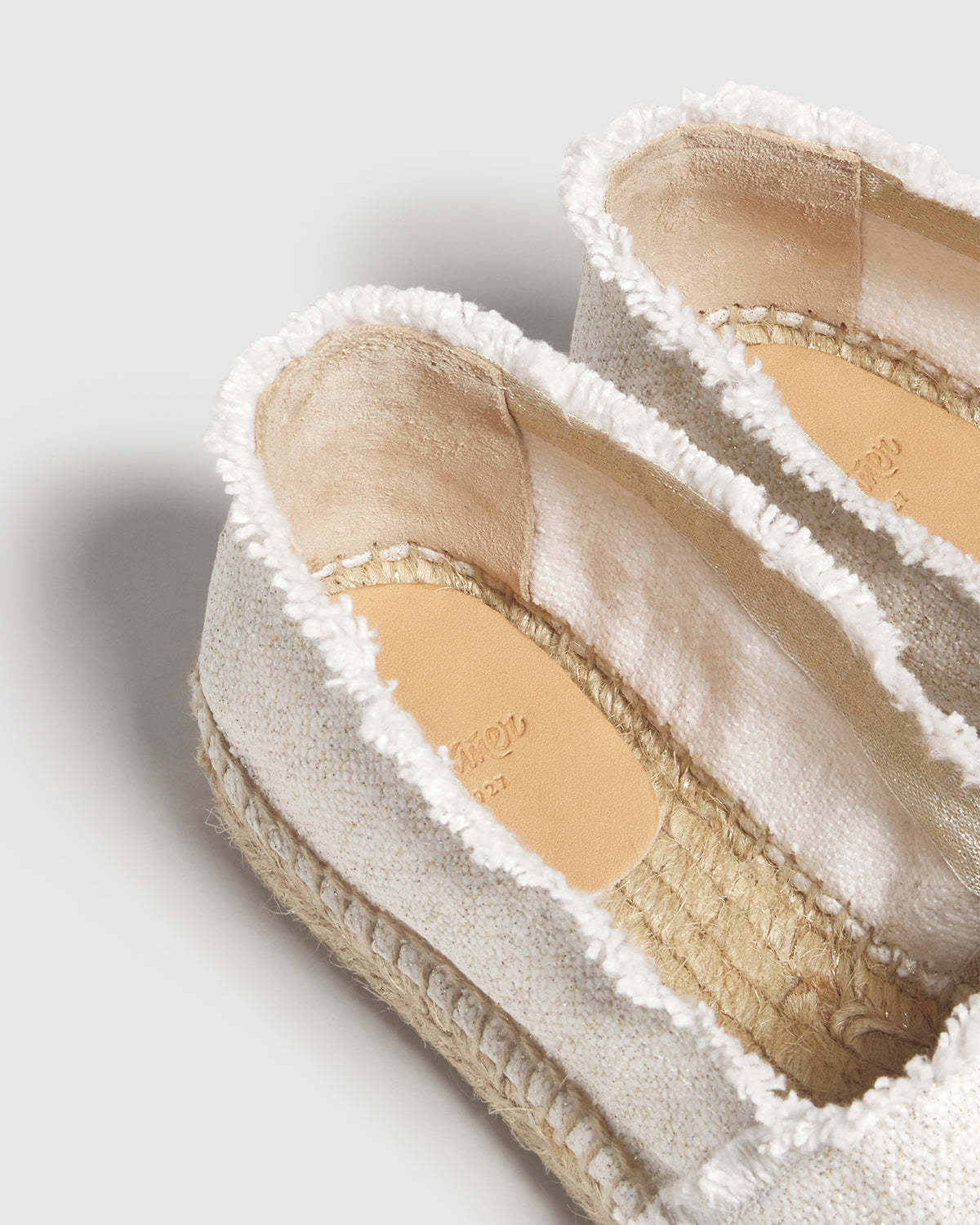 Castaã±er Logo Flats In White