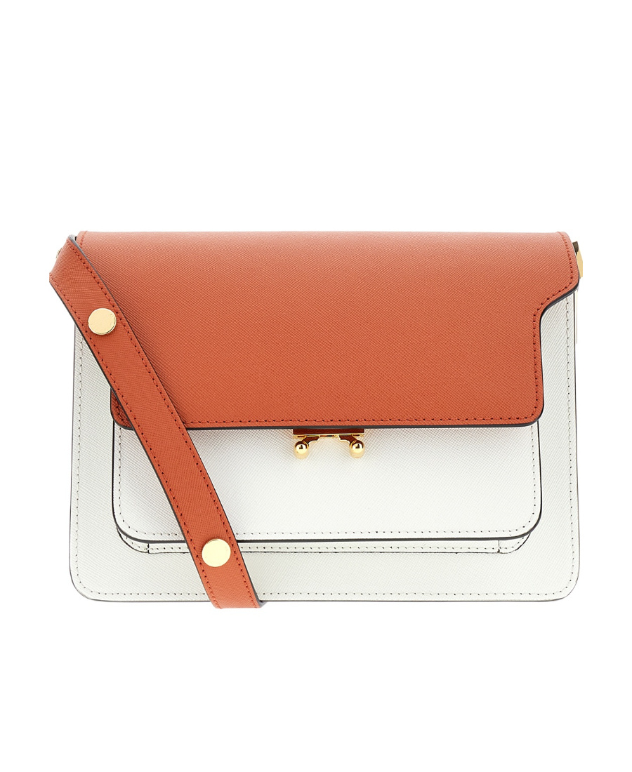 Marni Multicolor Leather Trunk Crossbody Bag In White