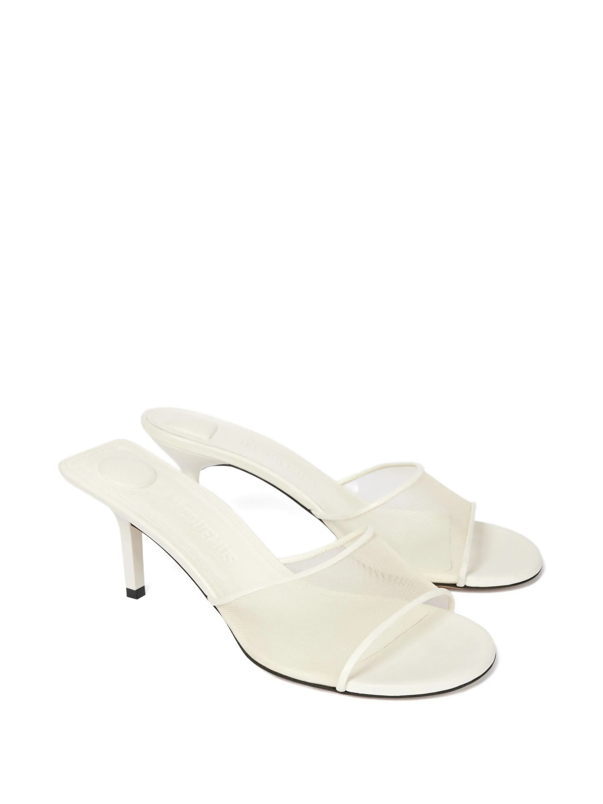 Jacquemus Cubisto Leather-trimmed Mesh Mules In Multi
