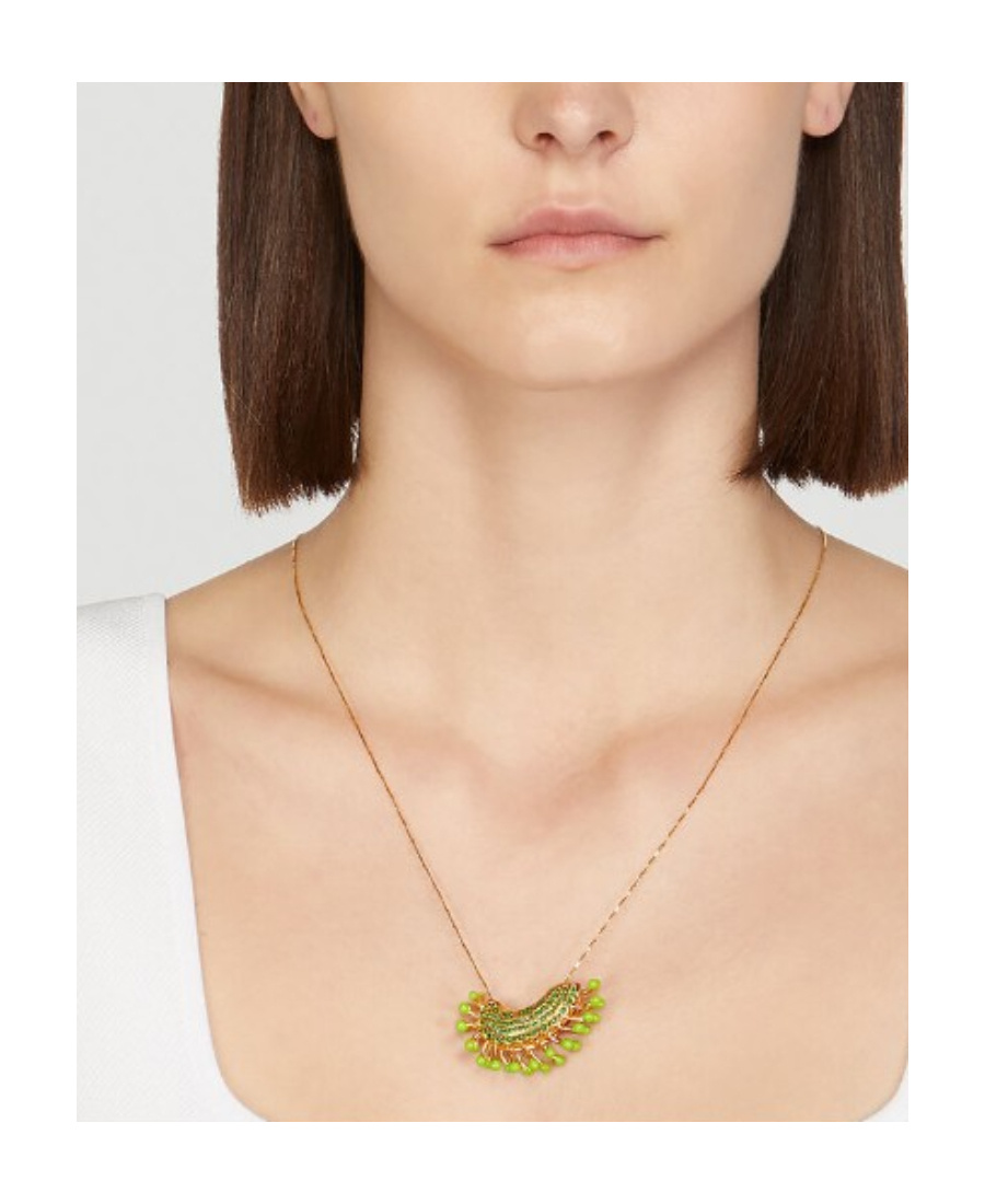 Bottega Veneta Crystal-pendant Necklace In Nude