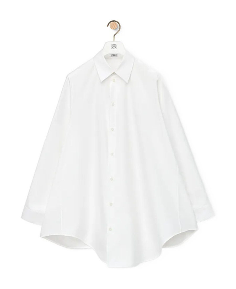 Loewe Asymmetric Long-sleeved Shirt In White