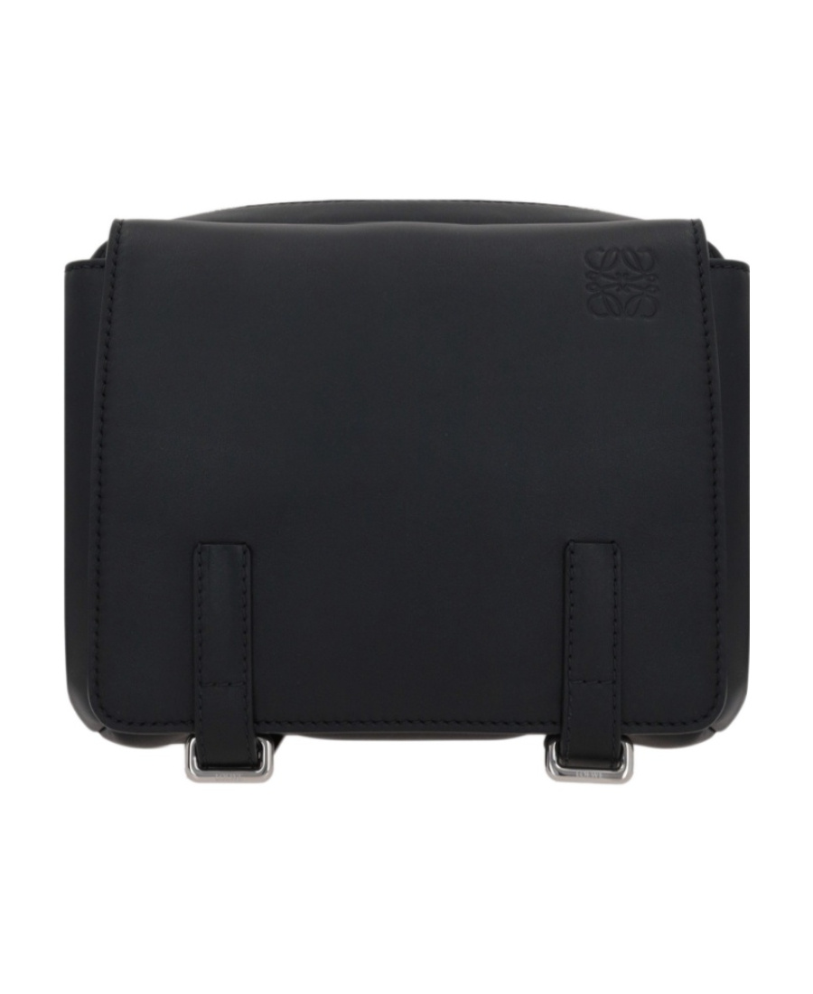 Loewe Small Military Leather Messenger Bag In Black