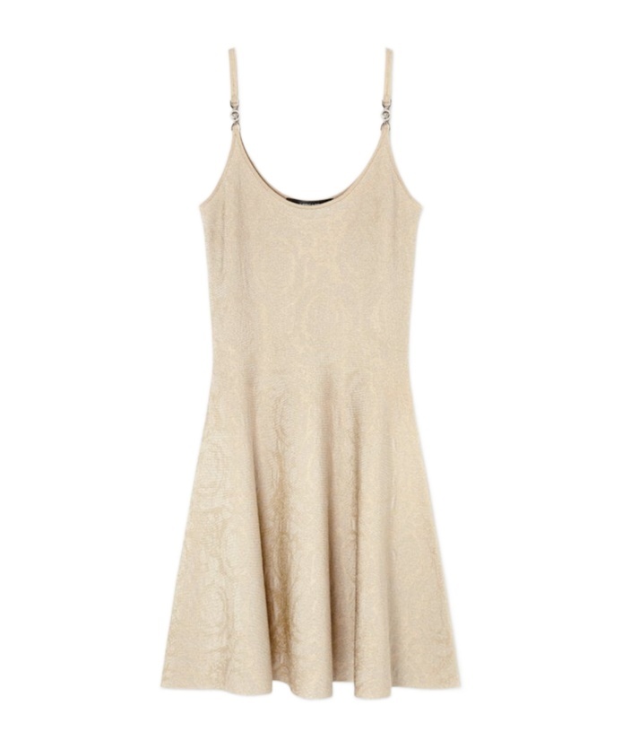 Versace Baroque Texture Mini Robe In Nude