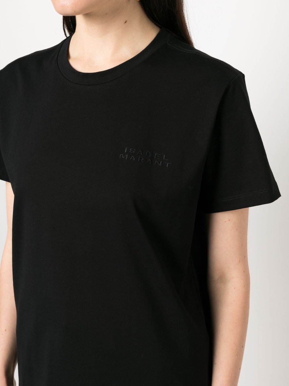 Isabel Marant Cotton Logo Print T Shirt In Black