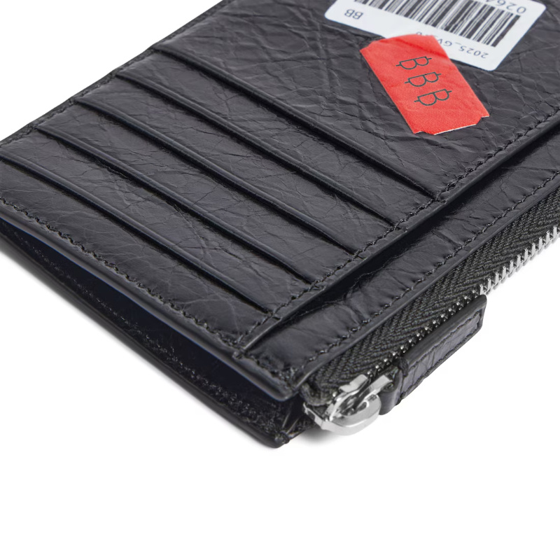 Balenciaga Men's Cash Large Long Coin And Card Holder In Black/multicolor In Multi