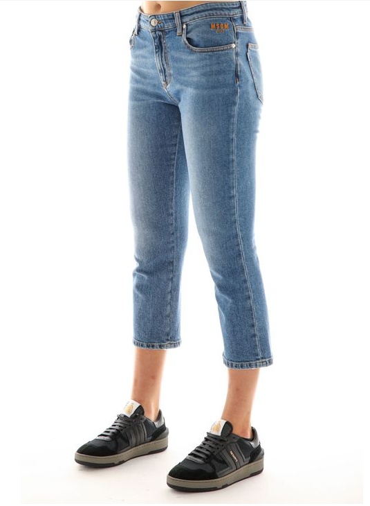 MSGM LOGO EMBROIDERED JEANS