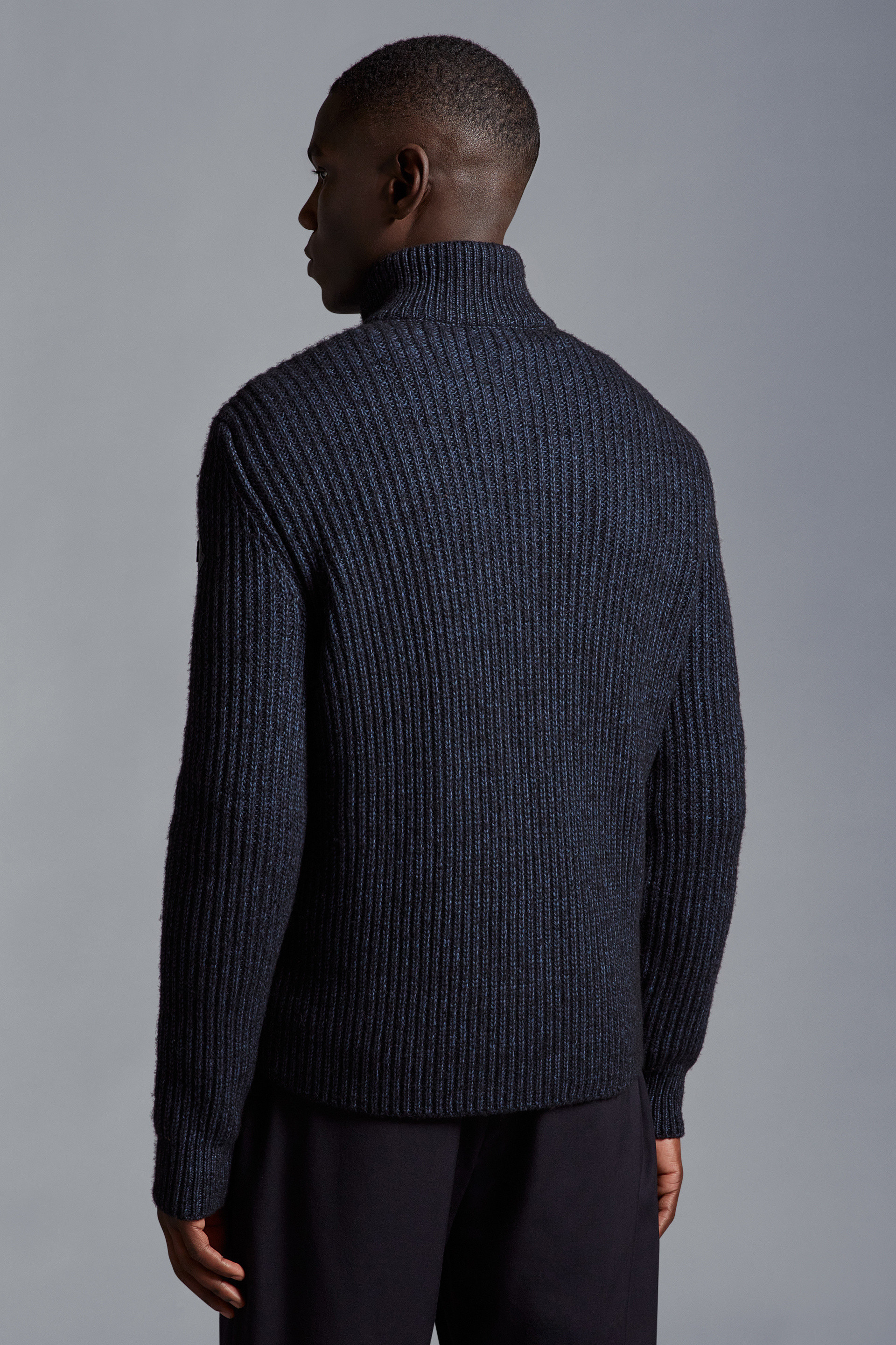 Moncler Padded Cotton-blend Cardigan In Blue