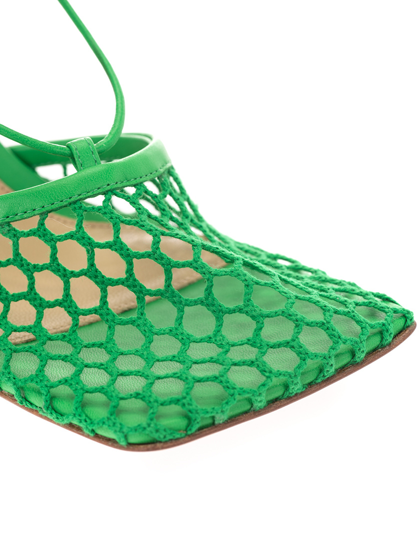 Bottega Veneta Wrap-tie Mesh Pumps In Green