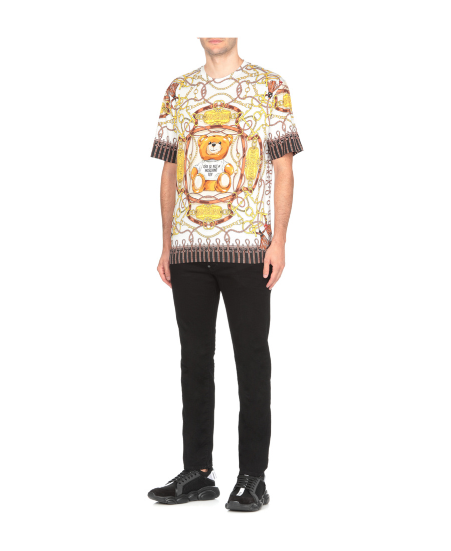 Moschino Chain-link Print Short-sleeve T-shirt In Multicolor