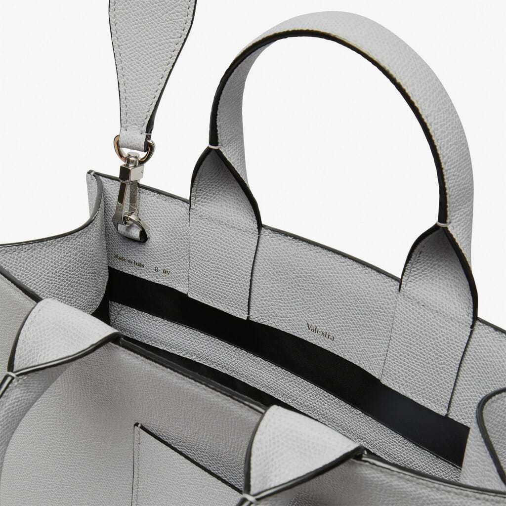 Valextra Mini Bag With Square Top Handle In Gray
