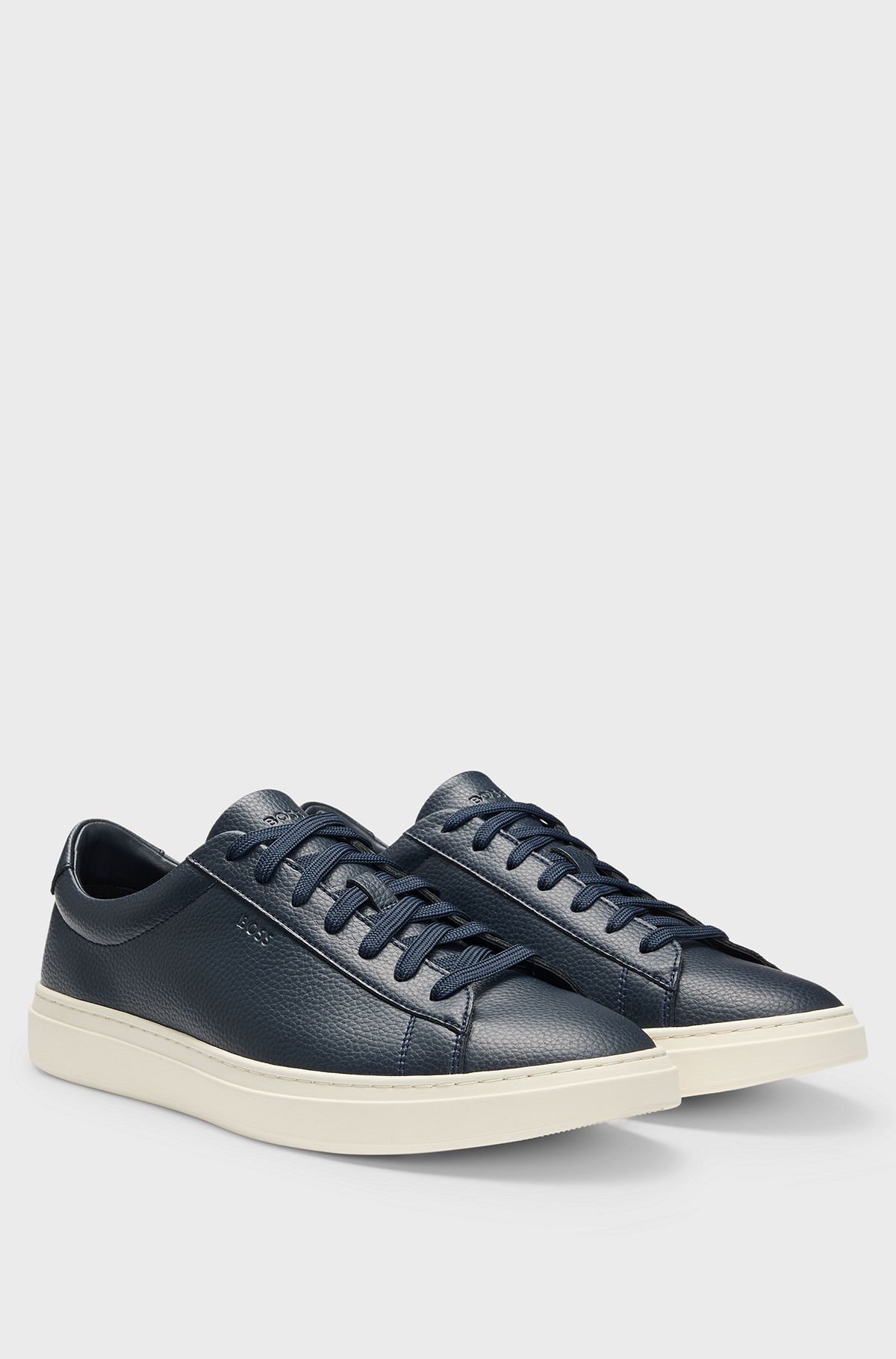 Hugo Boss Low-top Trainers In Grained Faux Leather