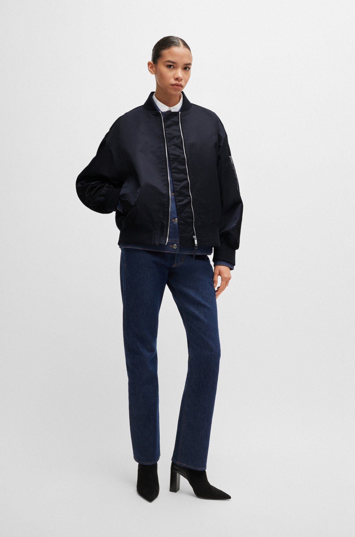 Hugo Boss Long-sleeved Jacket In Black