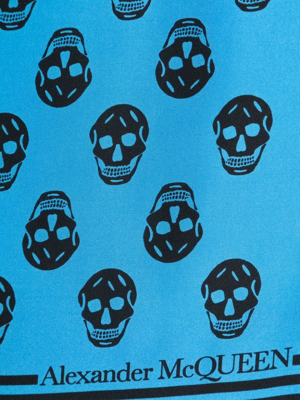 Alexander Mcqueen Fo Biker 90x90 Twill Silk In Blue