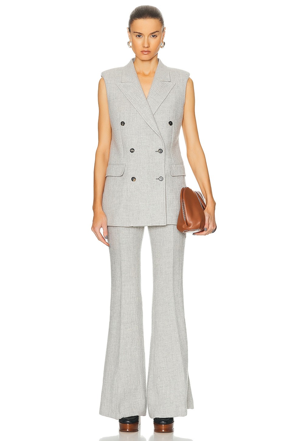 Gabriela Hearst Rhein Cashmere Flare Pants In White
