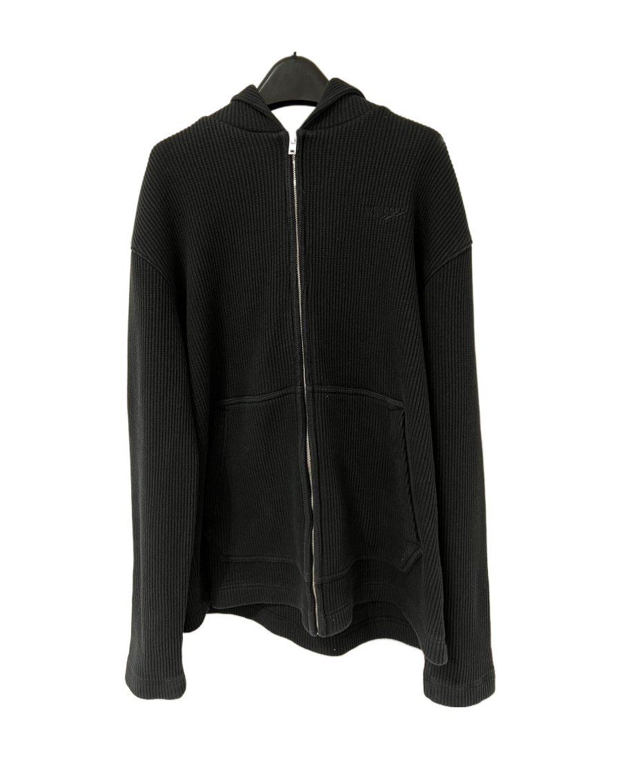 We11 Done Long-sleeved Zipper Sweater In Black