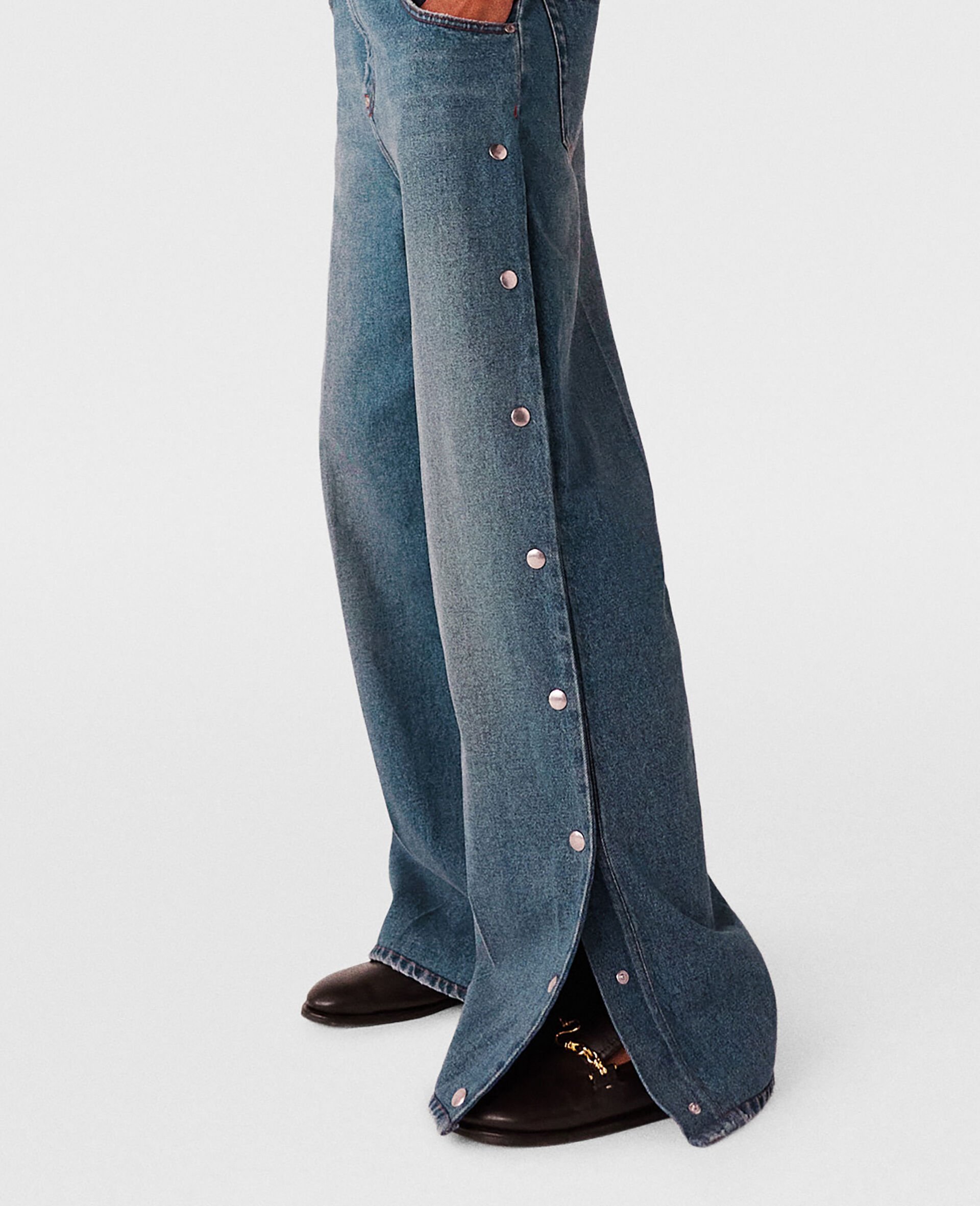Stella Mccartney Popper-studded Bootcut Denim Jeans In Blue