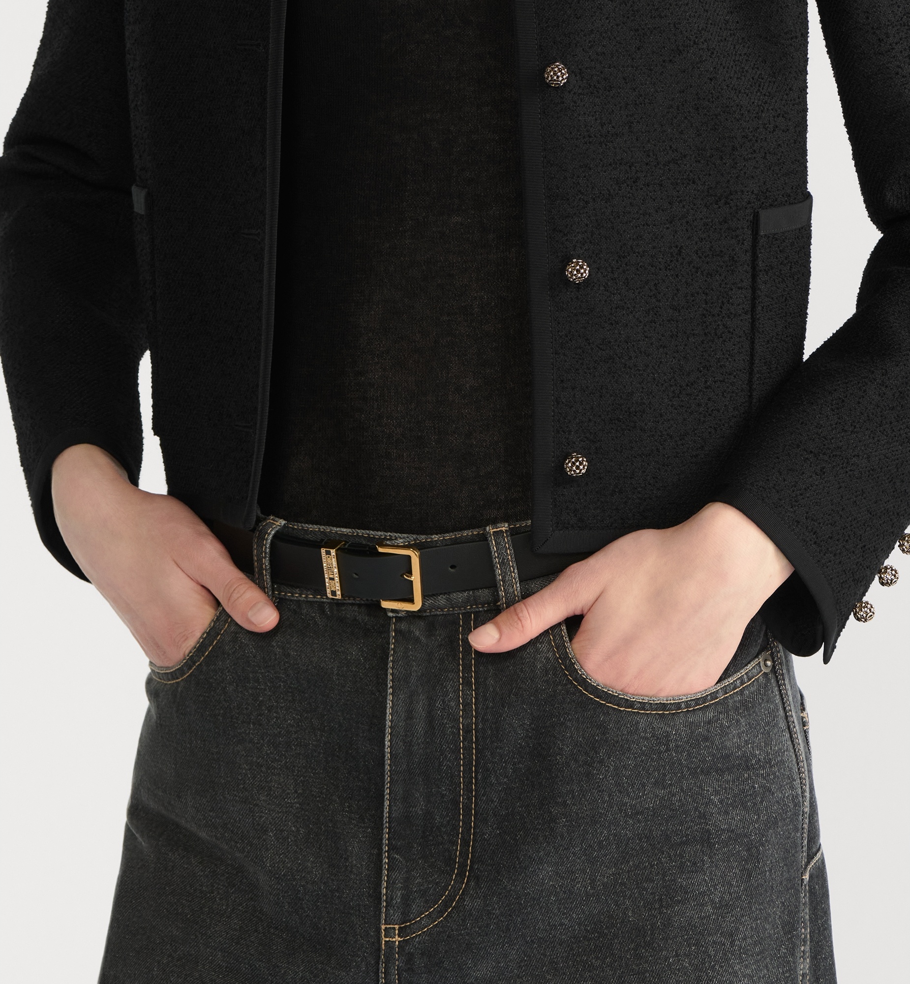 Dior Night Code Belt In Black