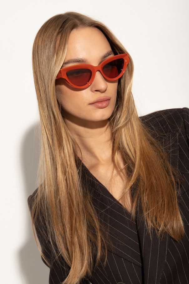 Bottega Veneta Sharp Cat Eye Sunglasses In Red