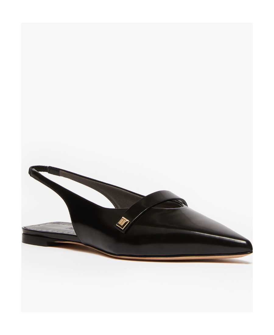 Max Mara Logo Details Flat Shoes In Black