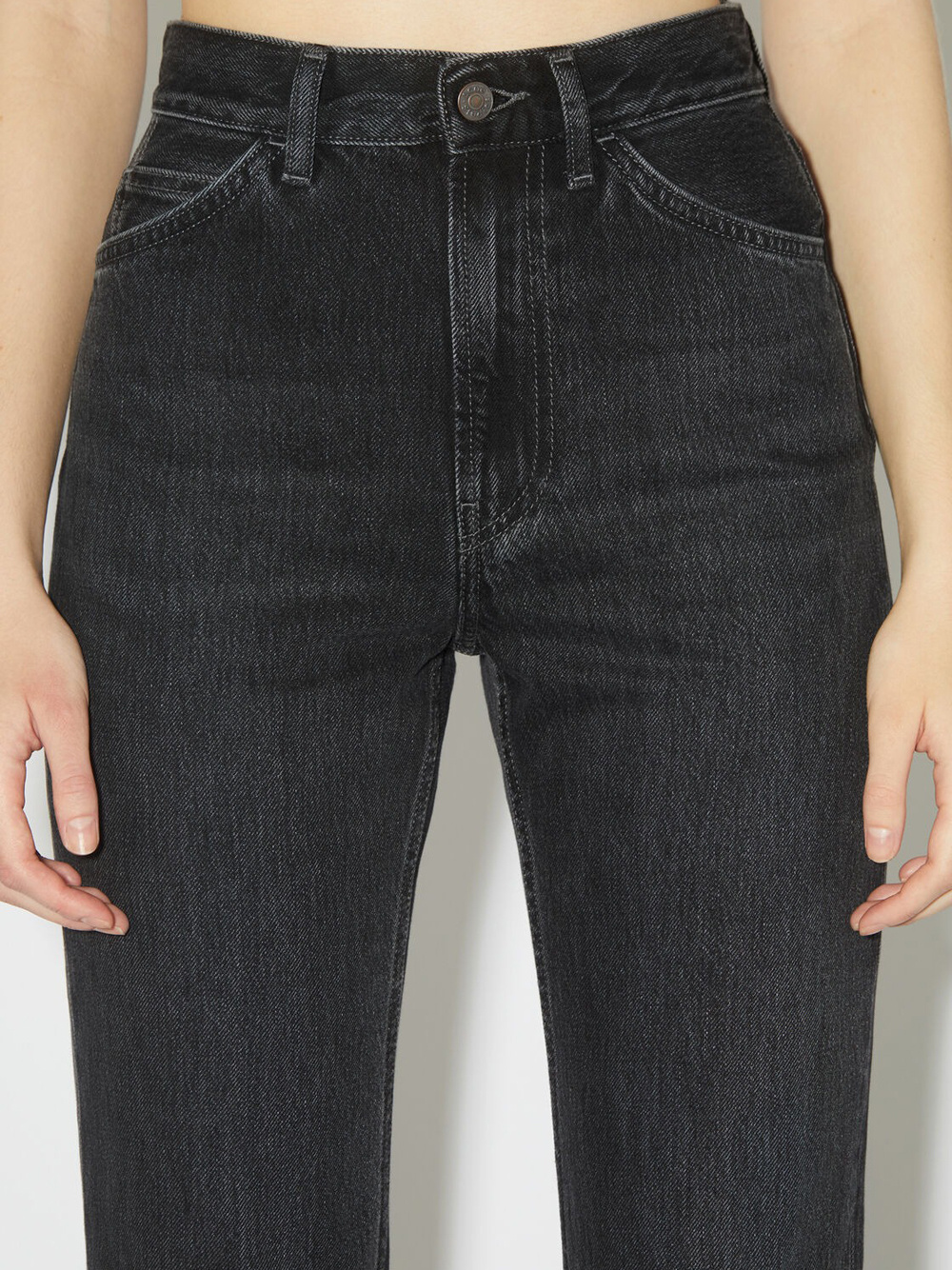 Acne Studios Belt Ring Denim Trousers In Black