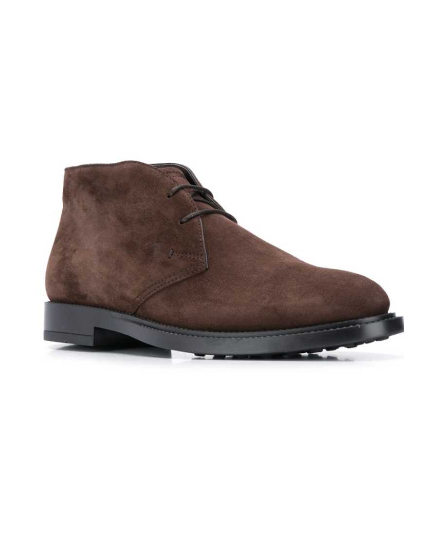 Tod's Suede Leather Ankle Boot Shoes In Brown