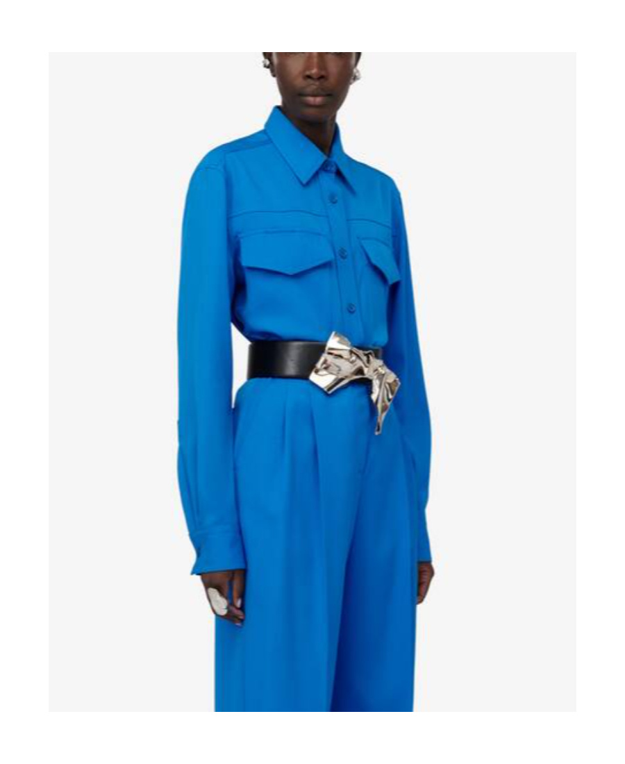 Alexander Mcqueen Chemise En Laine In Blue