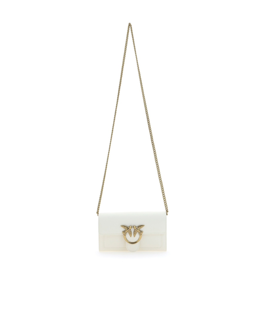 Pinko Logo Shoulder Bag In White