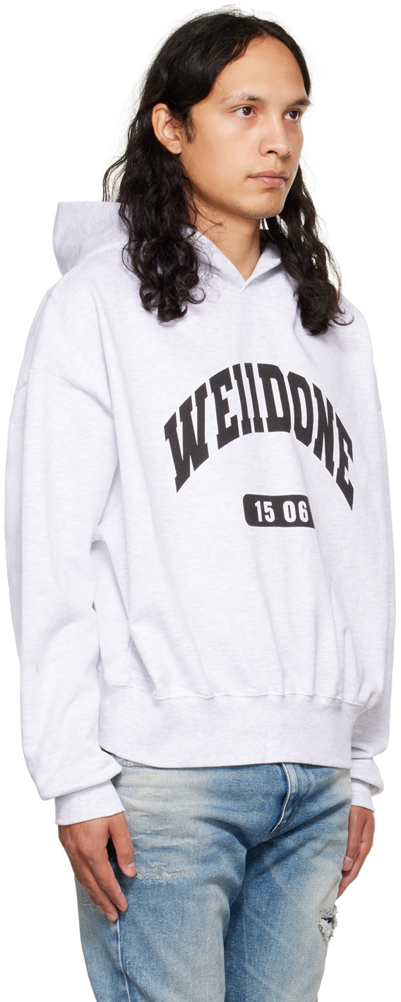 We11 Done Logo-print Cotton Hoodie In White