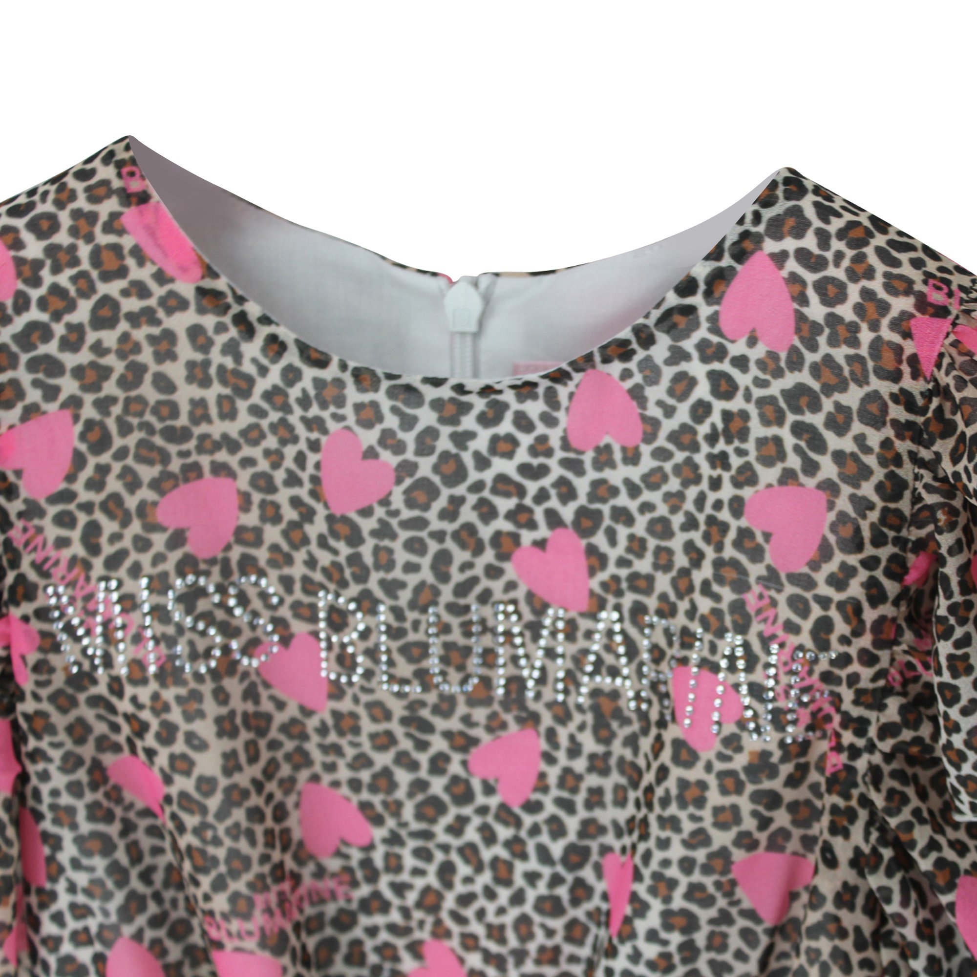 Miss Blumarine Tuta Bambina In Viscosa Con Stampa Animalier In Gray