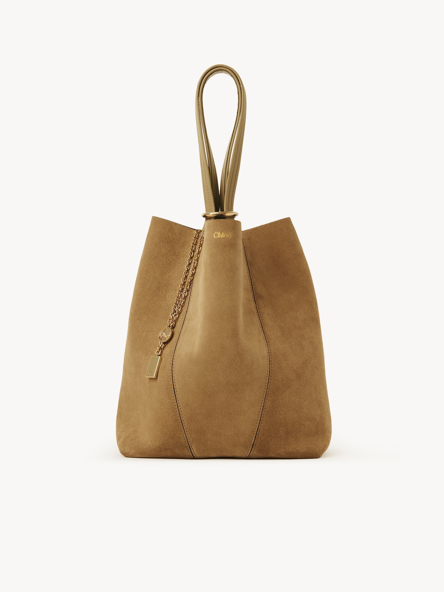 Chloé Spin Tote Bag In Suede Leather