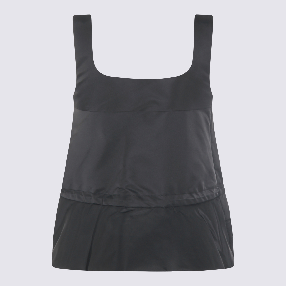 Sacai Zipped Sleeveless Top In Black
