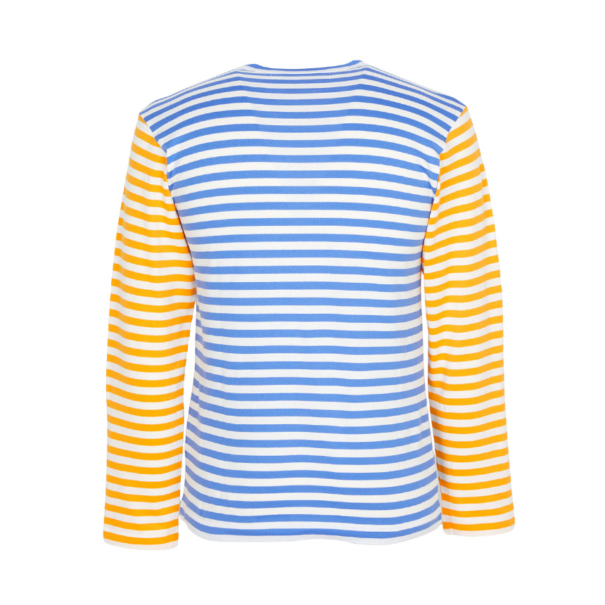Comme Des Garçons Play Bi-color Stripe Longsleeve T-shirt Blue In Blue