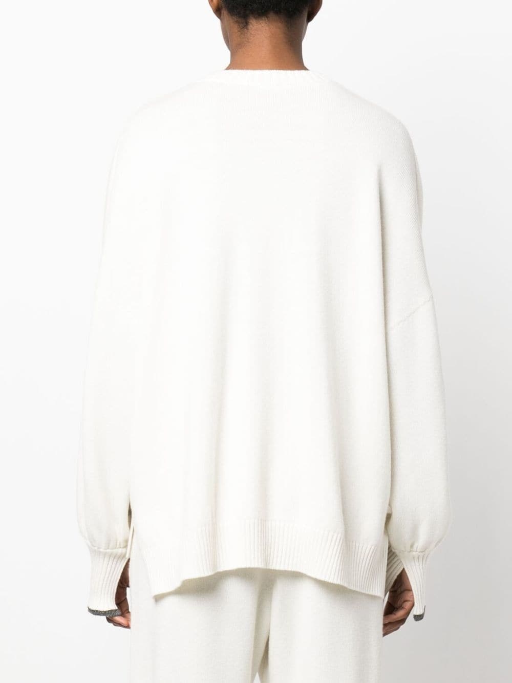 Brunello Cucinelli Crew-neck Cashmere Jumper In White