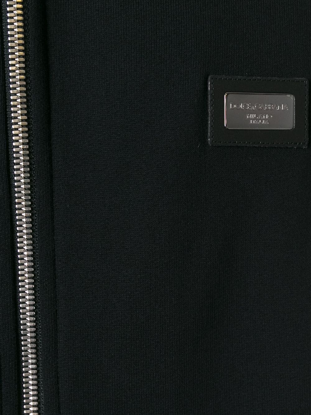 Dolce & Gabbana Drawstring Zip Hoodie In Black