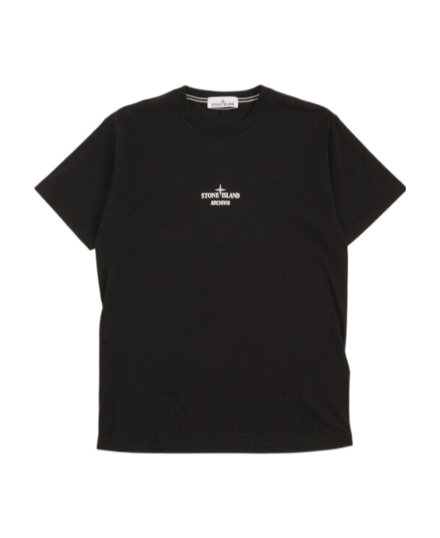 Stone Island Regular Fit Graphic T-shirt With Archivio Print In Black