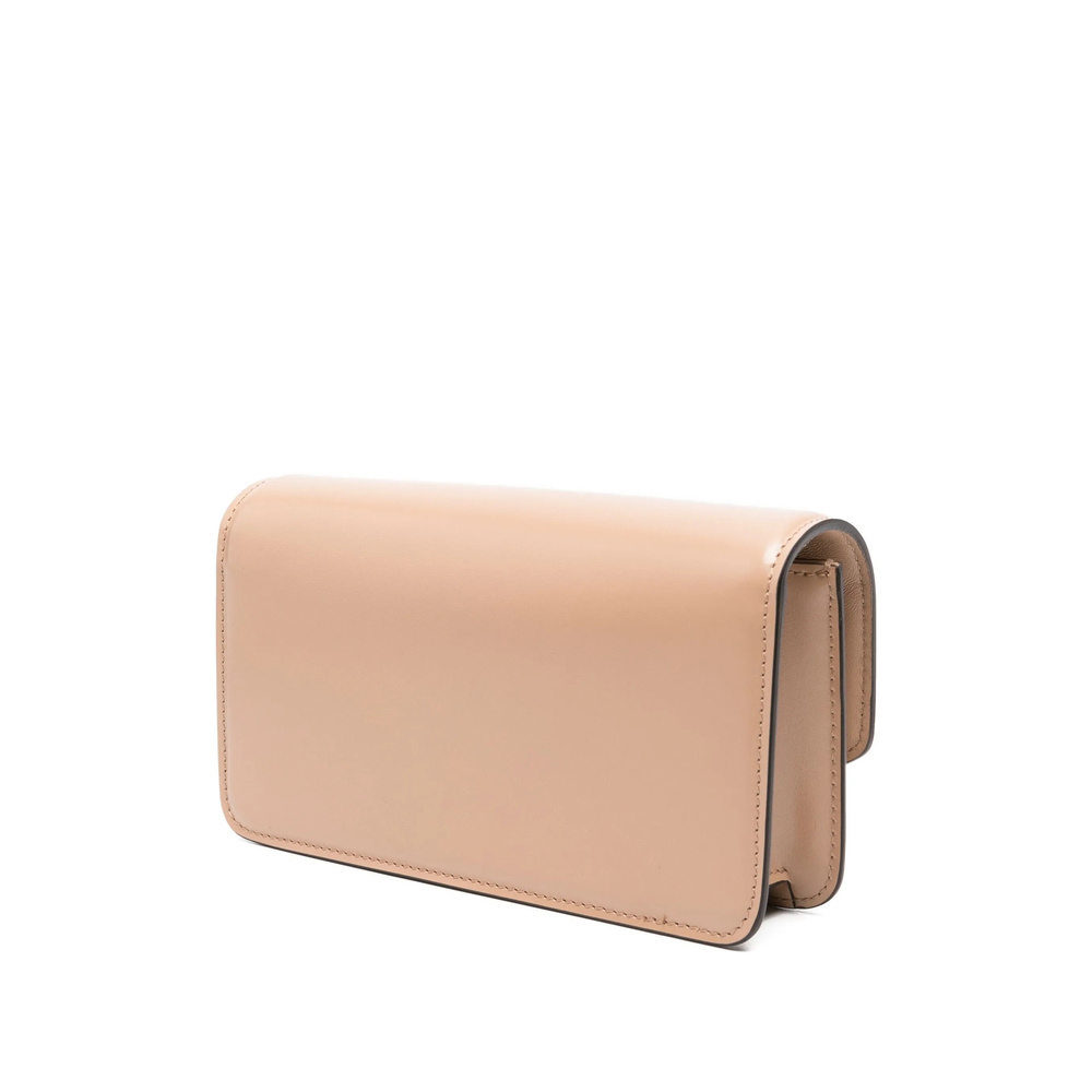 Valentino Vlogo-signature Leather Shoulder Bag In Brown