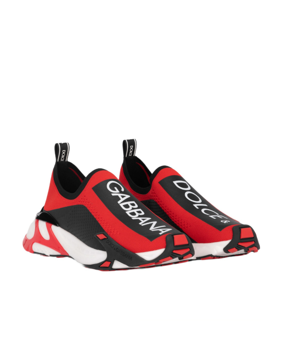 Dolce & Gabbana Sorrento Sneakers In Stretch Mesh With Logo In Multicolor