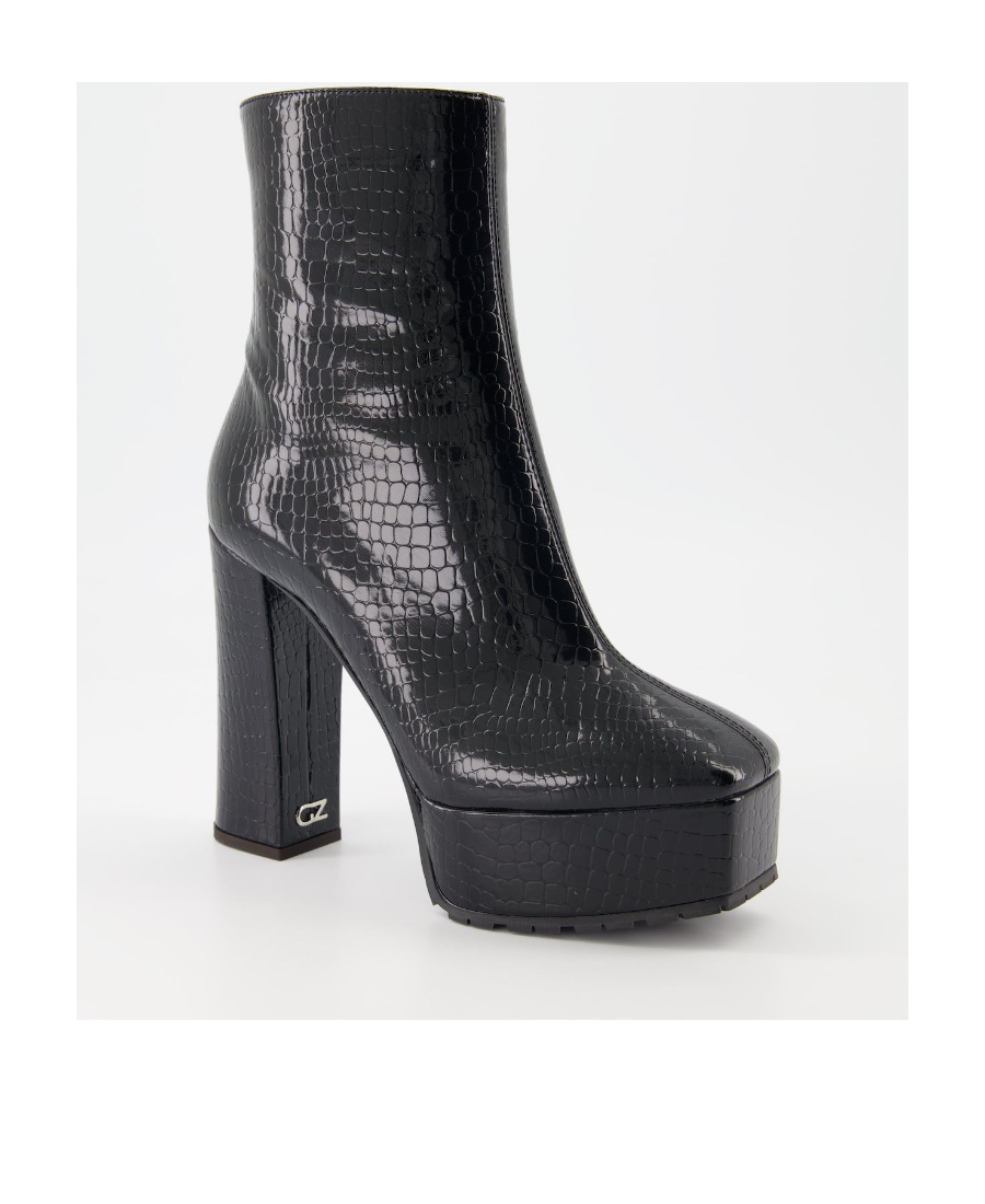 Giuseppe Zanotti Morgana 120mm Crocodile-effect Ankle Boots In Black
