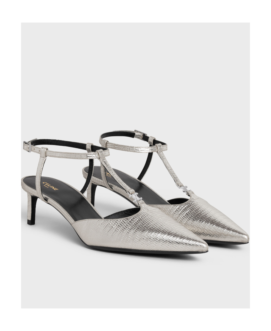 Celine Pointed Low-heeled Shoes In Gray