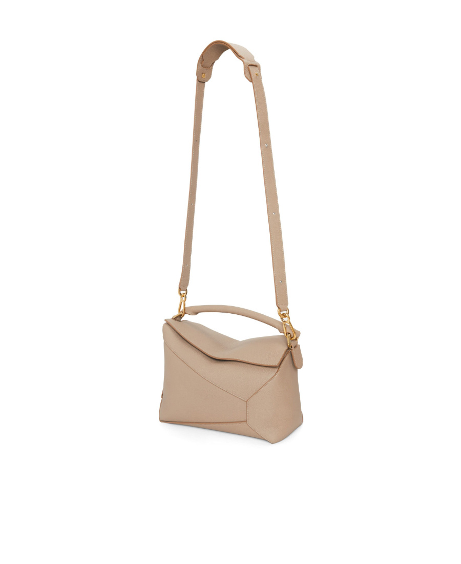 Loewe Puzzle Edge Small Leather Shoulder Bag In Brown