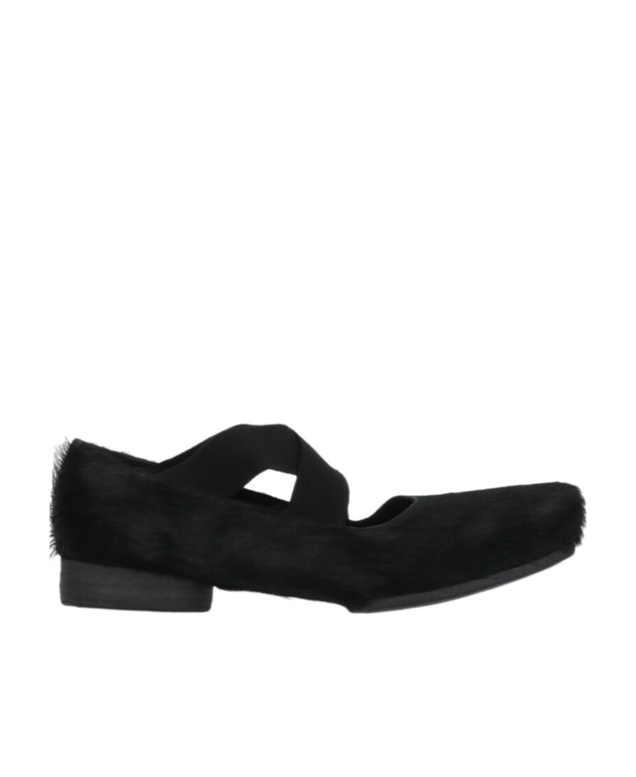 Uma Wang 23mm Square-toe Leather Ballerina Shoes In Black