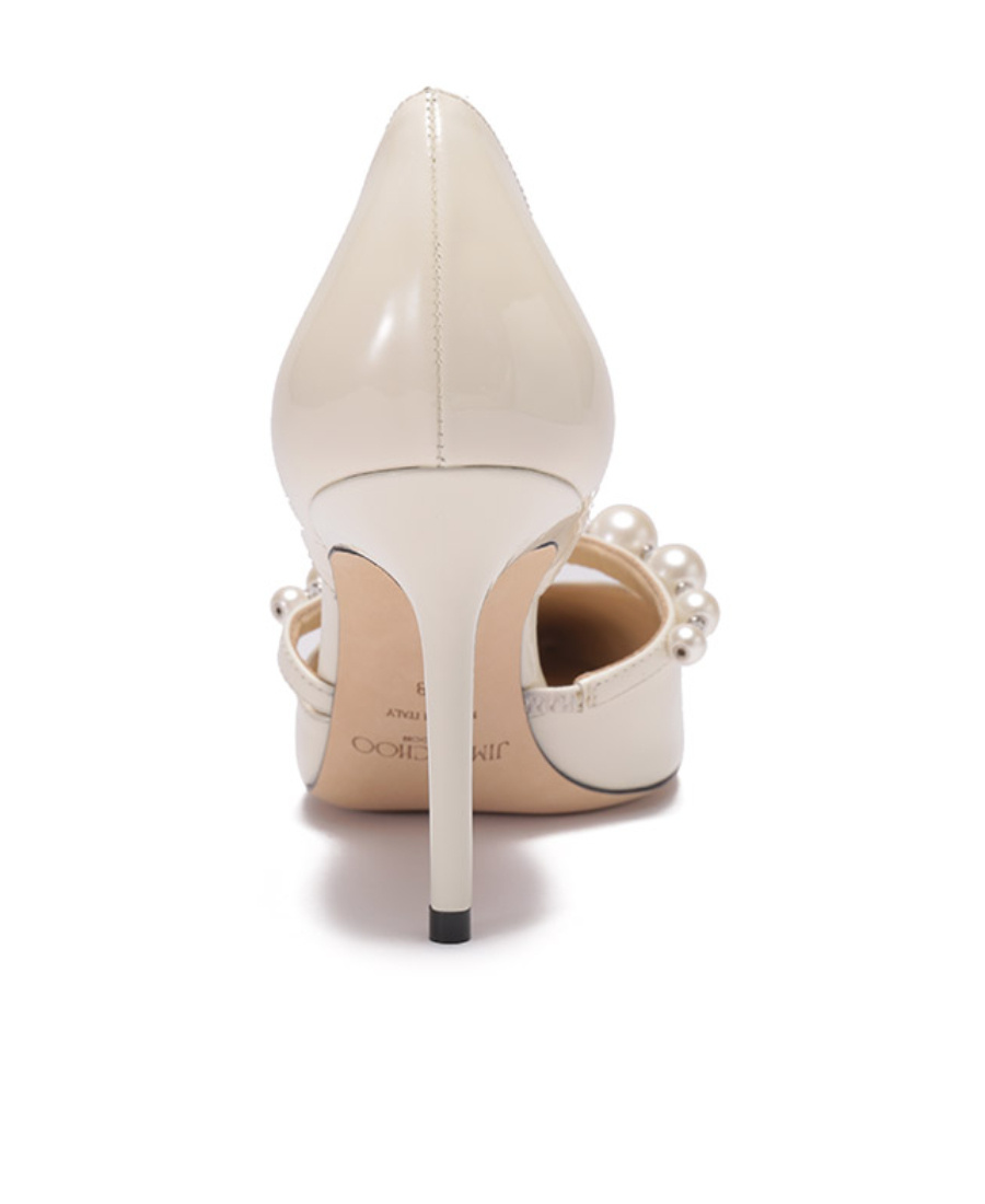 Jimmy Choo Aurelie 85 Heels In White